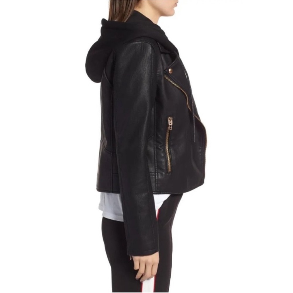 Blank NYC Faux Leather Jacket with Hood - Picture 3 of 8